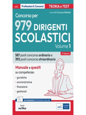 cover image of [EBOOK] Concorso DIRIGENTE SCOLASTICO volume 1